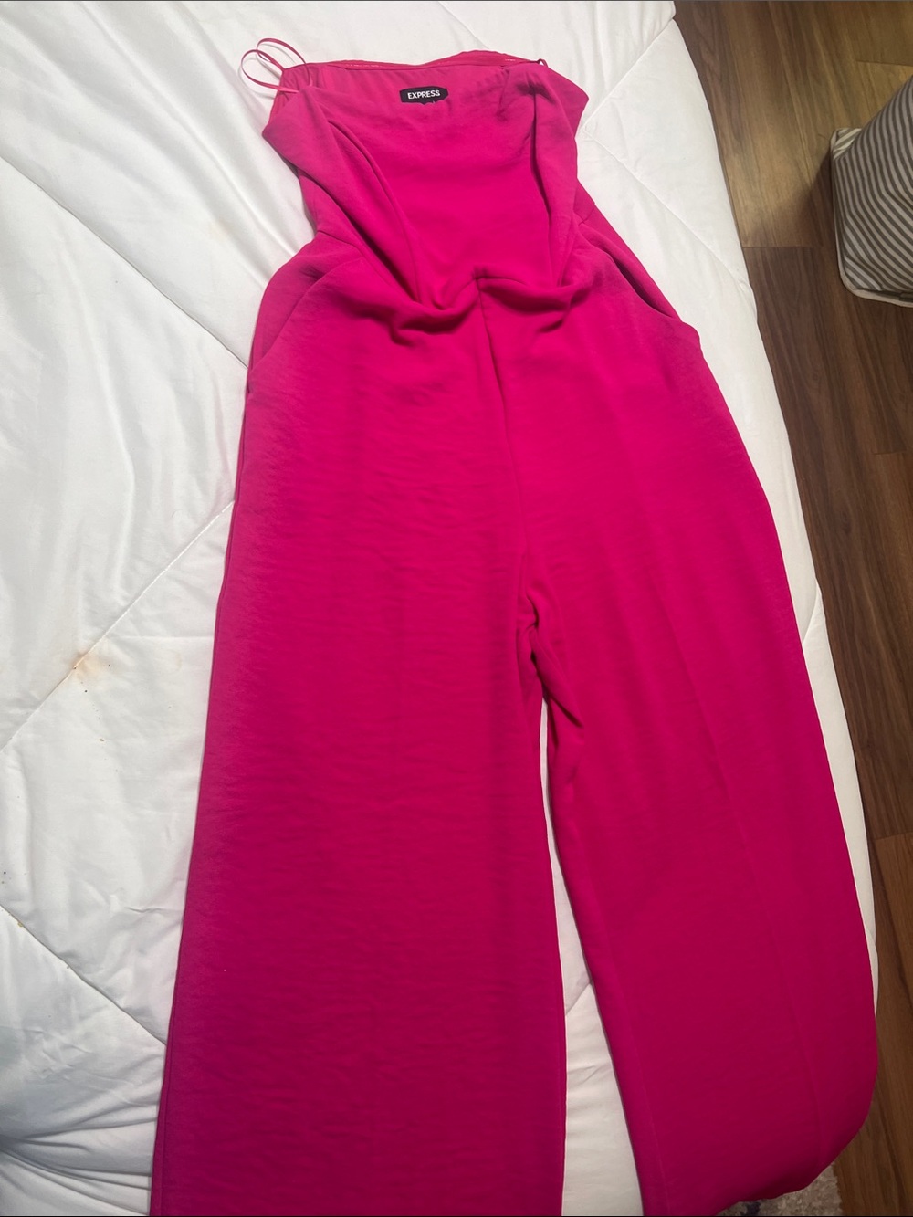 Express Fuchsia Wide-Leg Strappy Jumpsuit